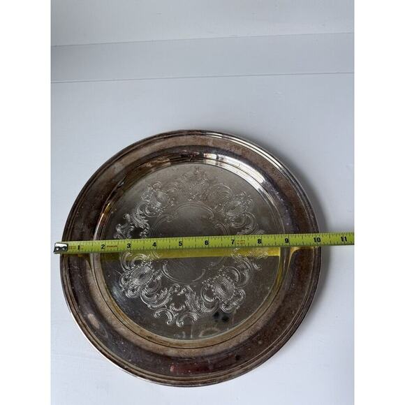Vintage E.P.S. Silverplate Taunton Silversmiths Gadroon 10" Round Serving Tray​​ - Picture 6 of 6